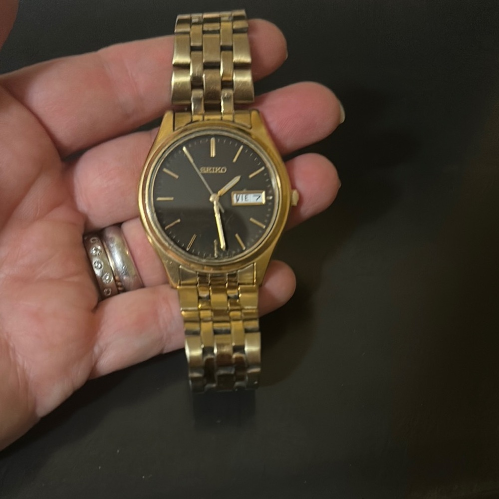 Seiko Men's Gold and Black Watch